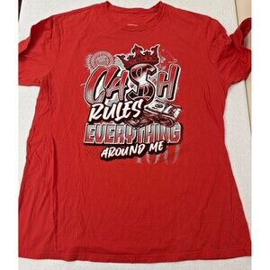 Cash Rules Everything Around Me Shirt WU TANG Red Adult XLT